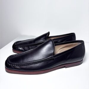 Valentino Garavani Dark Brown Leather Slip On Moccasin Dress Shoe Loafers 44